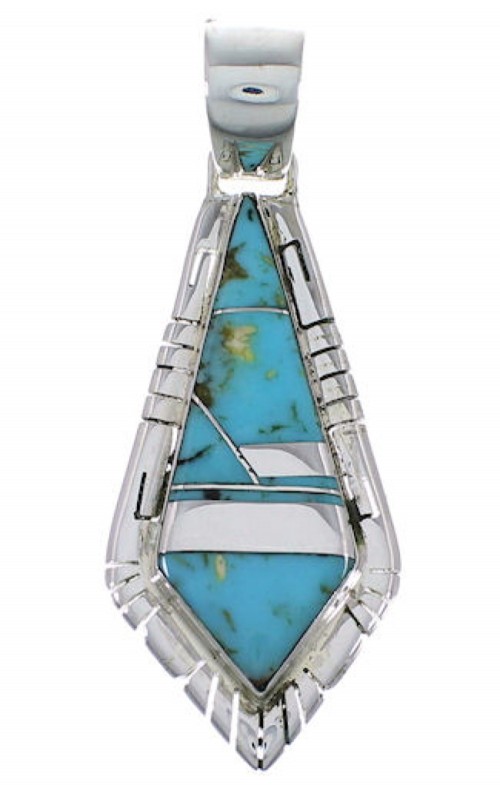 Turquoise And Sterling Silver Southwestern Pendant EX28951