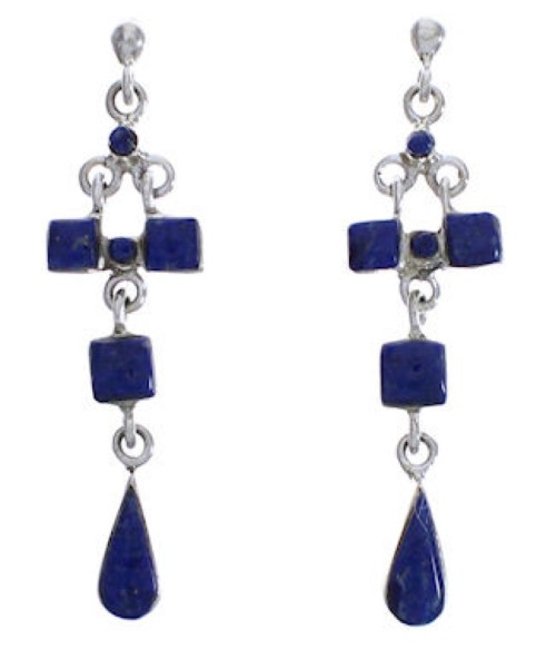 Lapis And Genuine Sterling Silver Earrings EX31570