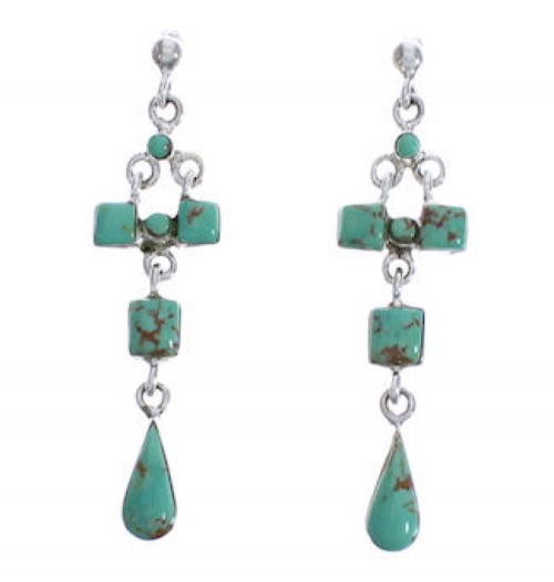 Turquoise And Sterling Silver Jewelry Earrings EX31579