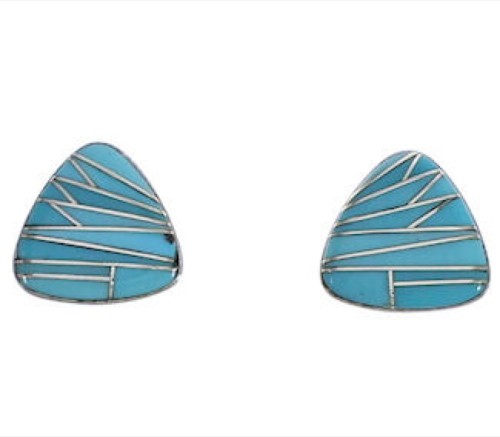 Turquoise Inlay Southwest Post Earrings EX31587