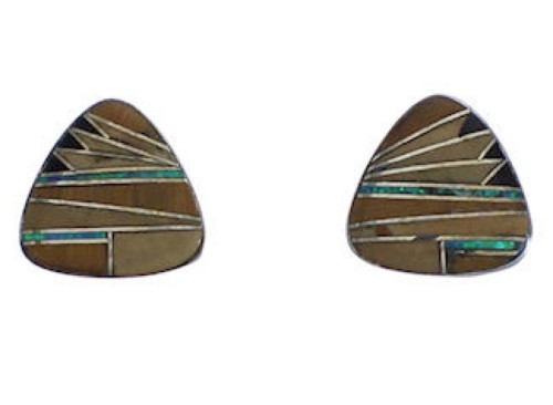 Multicolor Inlay Southwest Post Earrings EX31592
