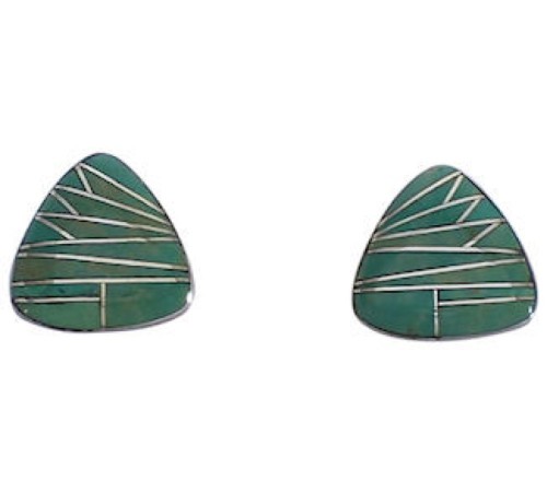 Sterling Silver And Turquoise Inlay Post Earrings EX31596