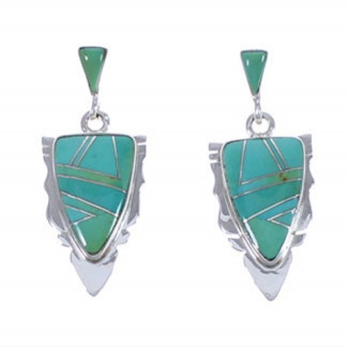 Turquoise Inlay And Sterling Silver Earrings EX31624