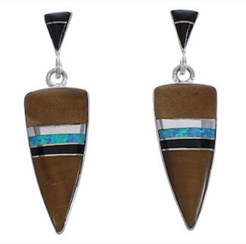 Southwestern Multicolor Inlay Jewelry Earrings EX31651