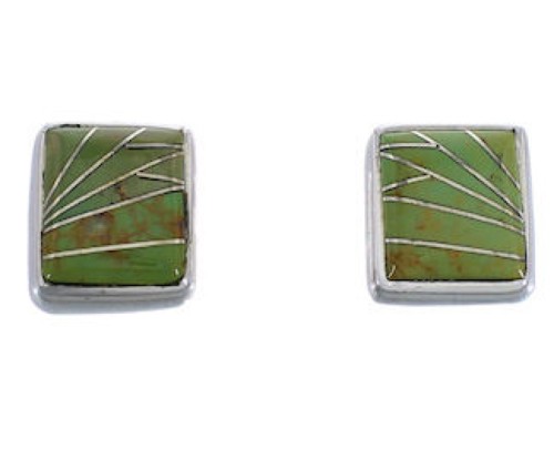 Southwest Sterling Silver Turquoise Inlay Post Earrings FX31010