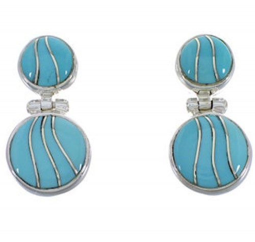 Genuine Sterling Silver Southwest Turquoise Earrings FX31028