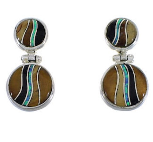 Multicolor Sterling Silver Southwest Earrings FX31030