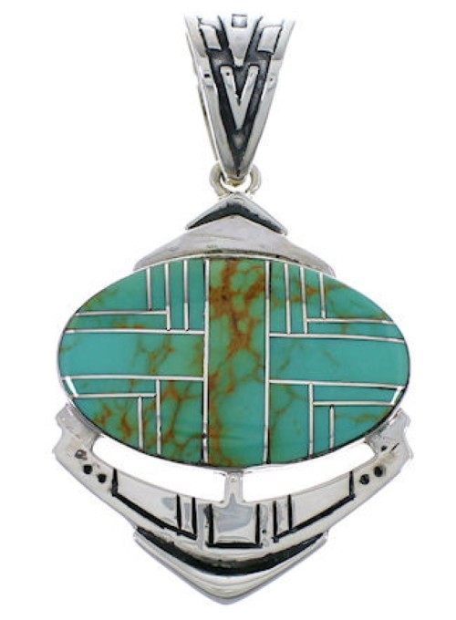 Southwest Genuine Sterling Silver Turquoise Pendant Jewelry PX29024
