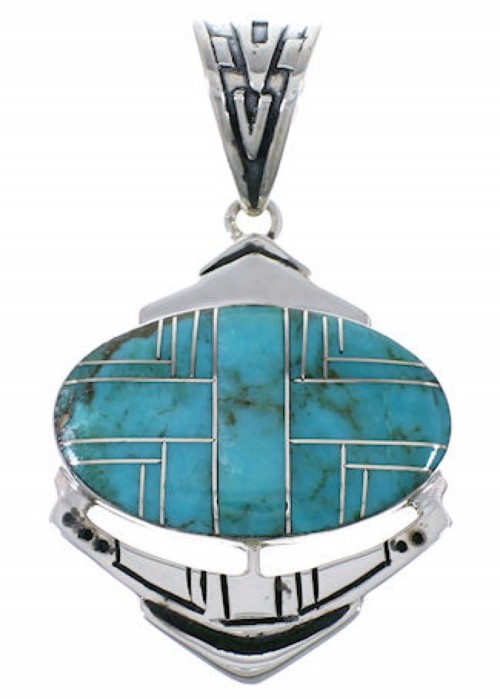 Turquoise And Genuine Sterling Silver Pendant PX29033