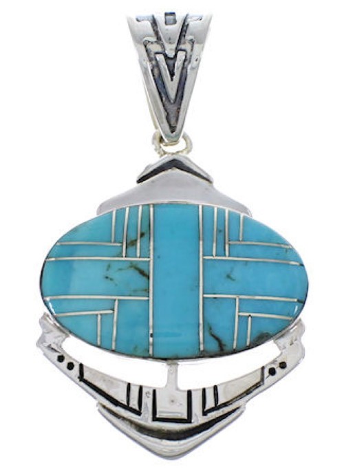 Authentic Sterling Silver And Turquoise Pendant PX29039