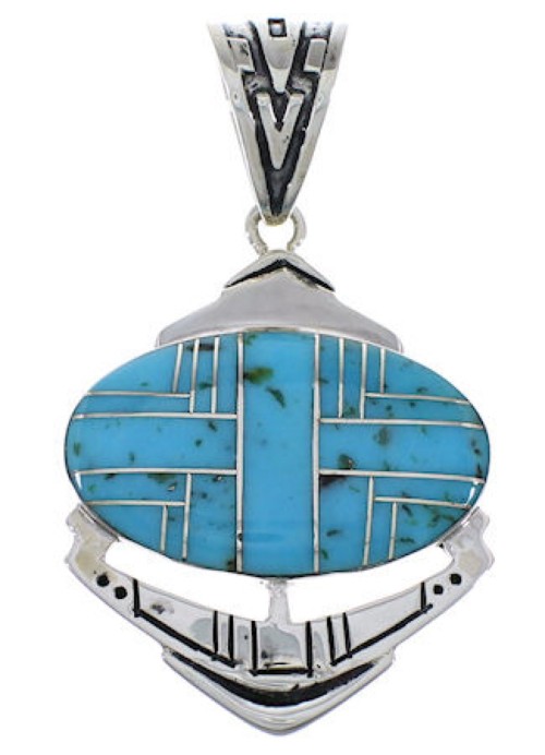 Sterling Silver Turquoise Inlay Jewelry Pendant PX29043