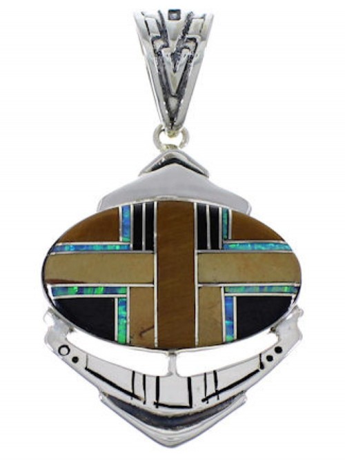 Multicolor Southwest Sterling Silver Pendant PX29045