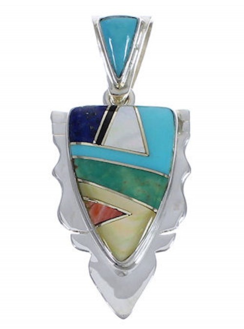 Turquoise And Multicolor Inlay Southwest Jewelry Pendant EX30551