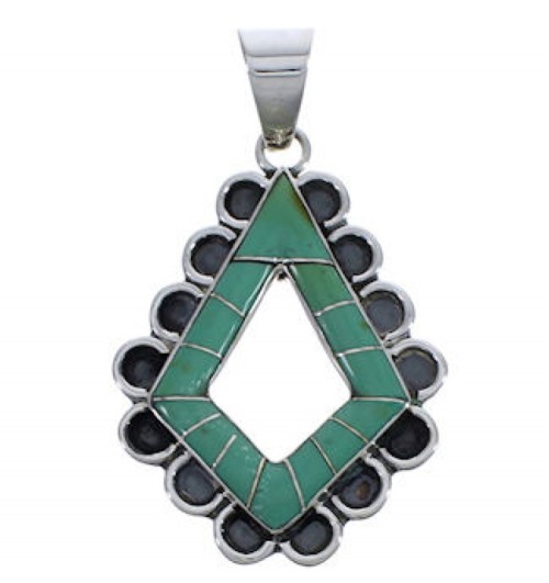 Southwestern Turquoise And Silver Pendant EX30597