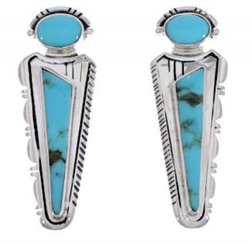 Turquoise Southwest Jewelry Sterling Silver Post Earrings EX28746