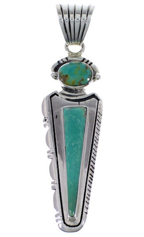 Southwest Sterling Silver Turquoise Slide Pendant EX28758