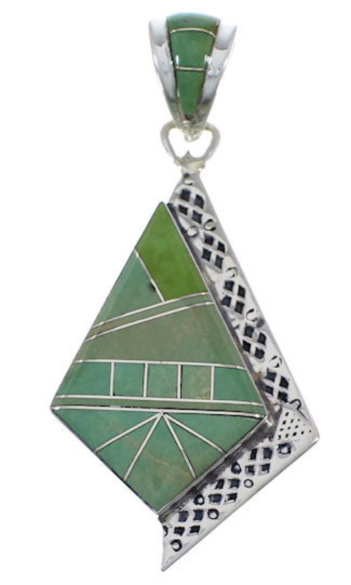 Turquoise Jewelry Southwestern Silver Pendant EX28808