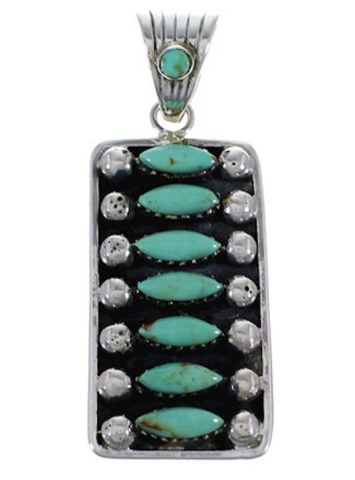 Turquoise Southwest Sterling Silver Pendant Jewelry EX28829