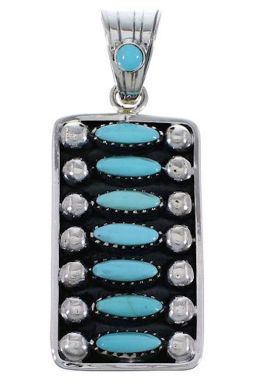 Southwestern Jewelry Turquoise Sterling Silver Pendant EX28830