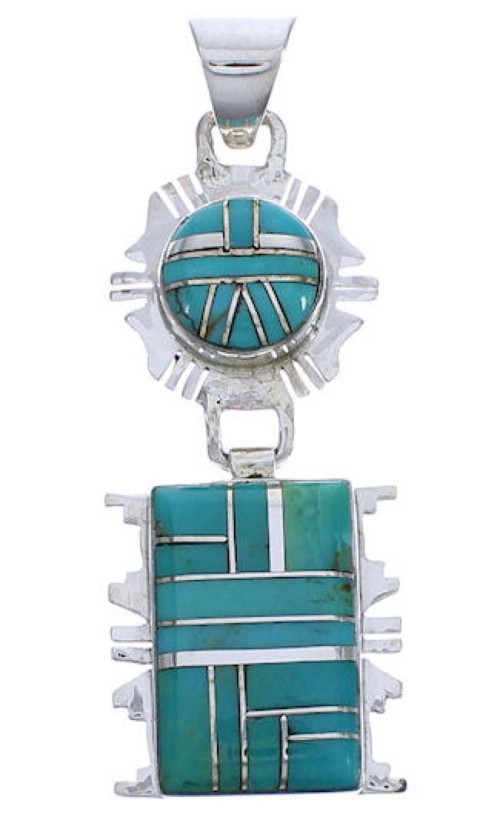 Southwest Silver And Turquoise Pendant PX30634