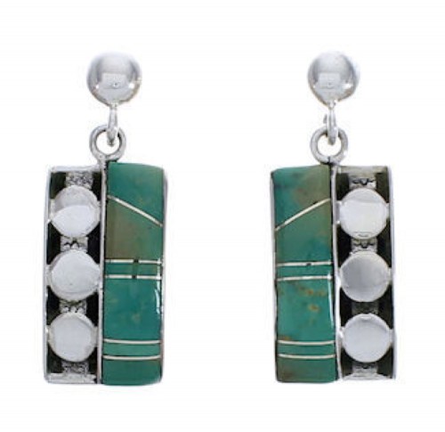 Turquoise Sterling Silver High Quality Post Dangle Earrings PX30660