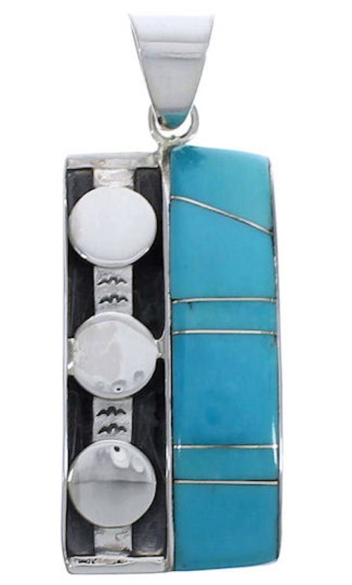 Heavy Turquoise Sterling Silver Jewelry Pendant PX30664