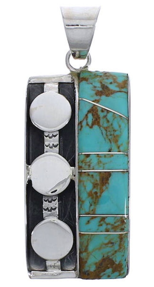 Southwestern High Quality Turquoise Sterling Silver Pendant PX30668