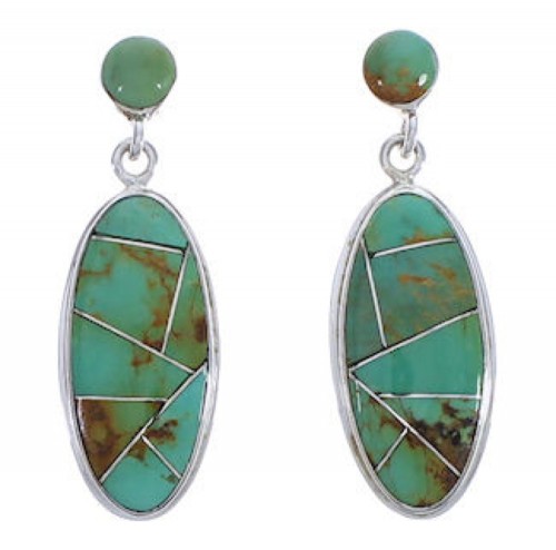 Sterling Silver And Turquoise Jewelry Post Dangle Earrings PX30684