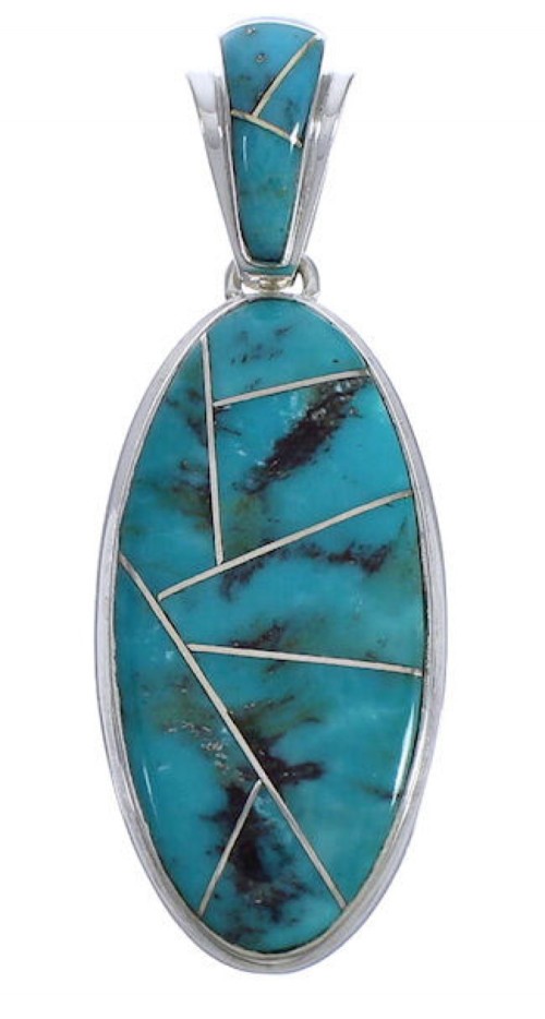 Genuine Sterling Silver And Turquoise Southwest Pendant PX30698