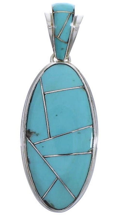 Southwest Sterling Silver And Turquoise Pendant Jewelry PX30703