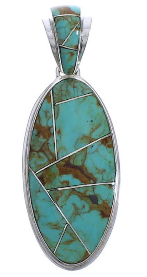 Sterling Silver Southwestern Turquoise Pendant PX30718
