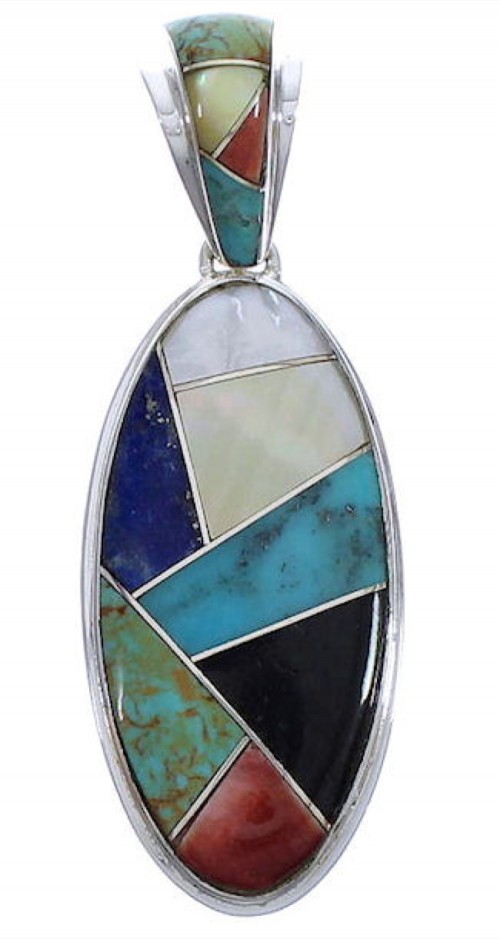 Southwestern Silver And Multicolor Pendant PX30730