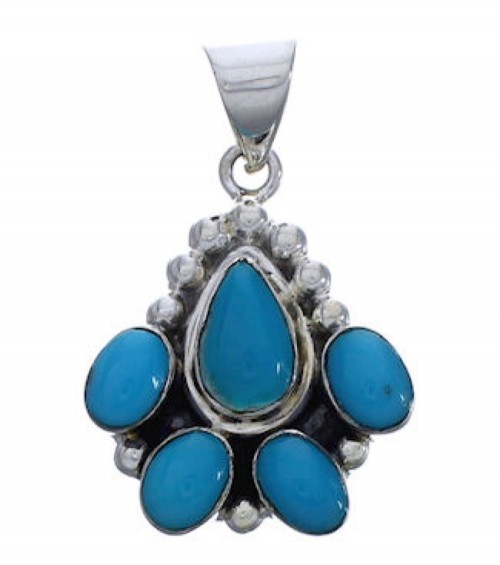 Turquoise And Sterling Silver Southwest Pendant EX29161