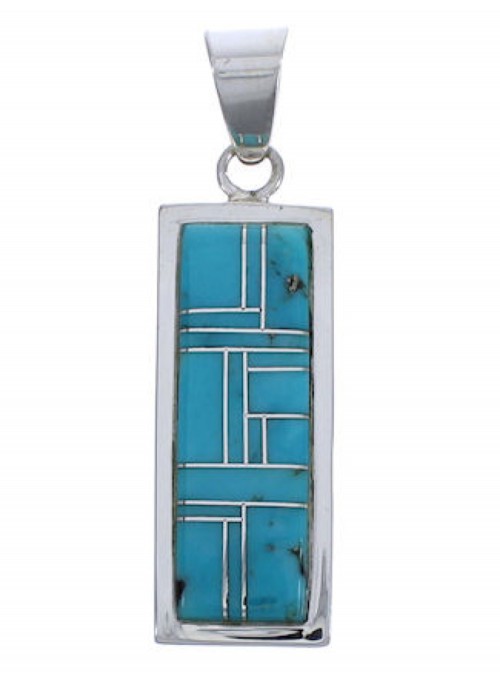 Genuine Sterling Silver Turquoise Southwest Pendant EX29183