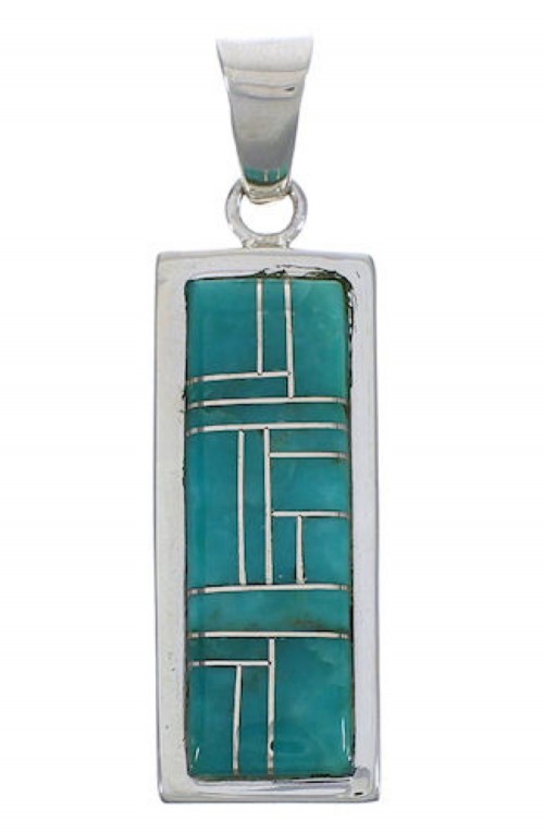 Turquoise Inlay Southwestern Pendant Jewelry EX29184