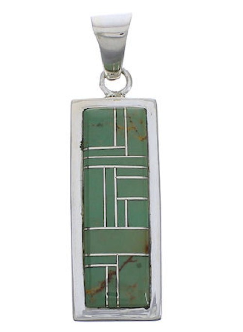 Southwestern Turquoise Inlay Pendant Jewelry EX29185