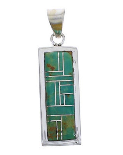 Southwest Turquoise And Sterling Silver Pendant EX29188