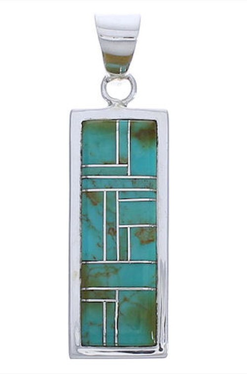 Southwestern Jewelry Turquoise Inlay Pendant EX29194