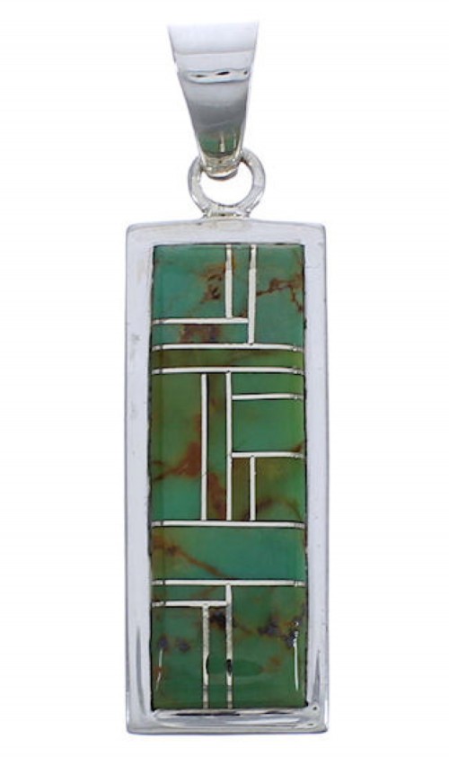 Turquoise Inlay Jewelry Southwestern Pendant EX29198