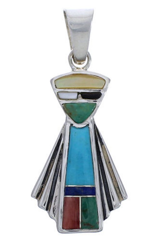 Sterling Silver Multicolor Southwest Pendant Jewelry EX29202