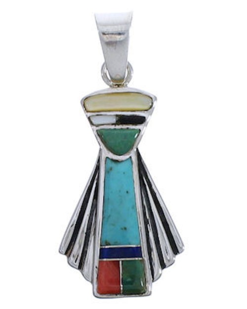 Multicolor Southwest Sterling Silver Pendant Jewelry EX29204