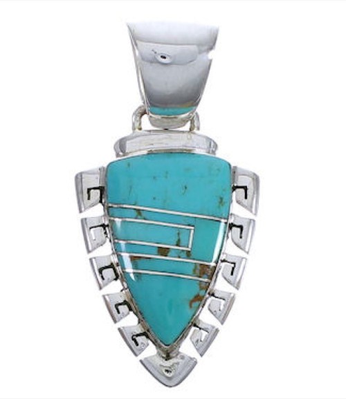 Turquoise Inlay Southwestern Pendant EX29216