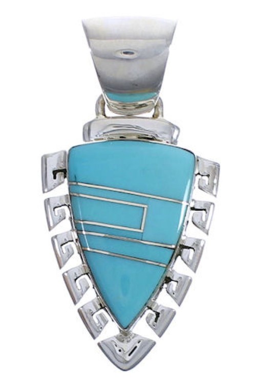 Southwest Turquoise Inlay Jewelry Pendant EX29218