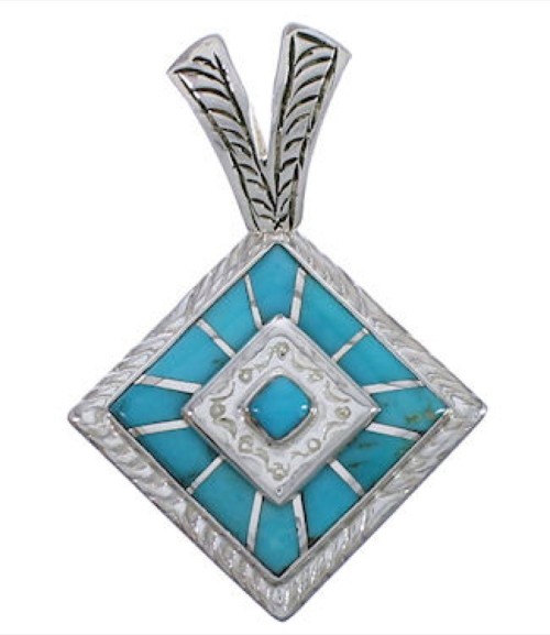 Southwest Turquoise Inlay Pendant Jewelry EX29241