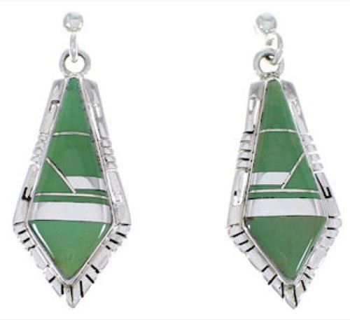Turquoise Inlay Southwestern Earrings EX31679