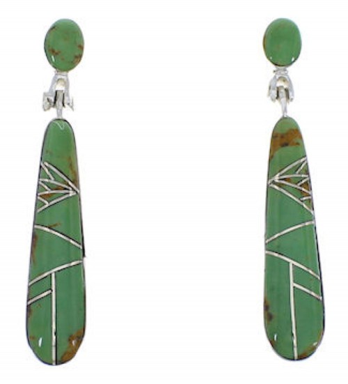 Sterling Silver And Turquoise Inlay Earrings EX31688