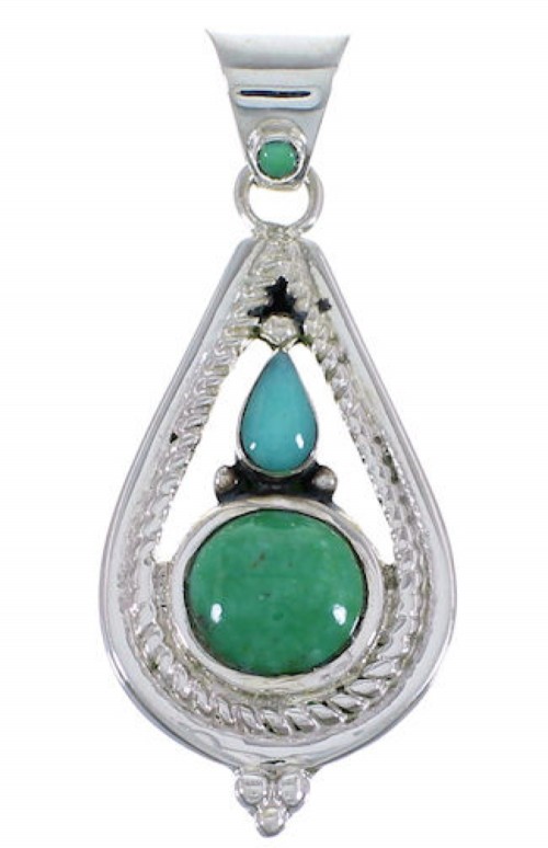 Sterling Silver Turquoise Jewelry Southwest Pendant FX30873