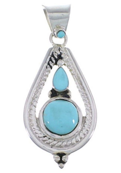 Turquoise Southwest Jewelry Silver Pendant FX30879