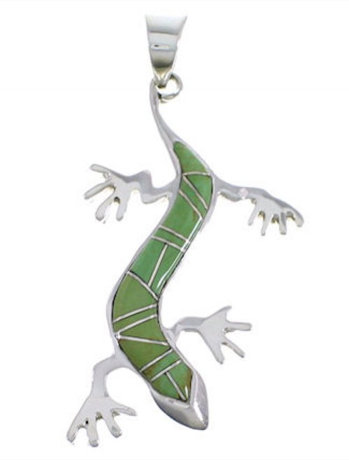Turquoise Lizard Silver Jewelry Pendant FX30890