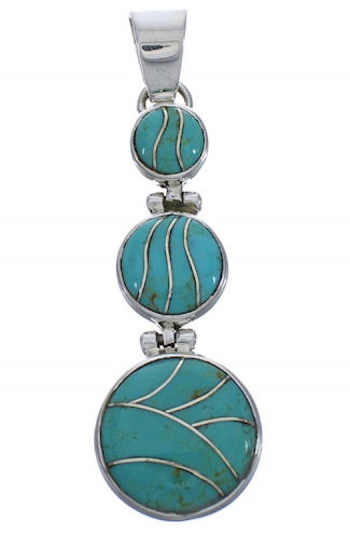 Sterling Silver And Turquoise Substantial Pendant Jewelry PX29326